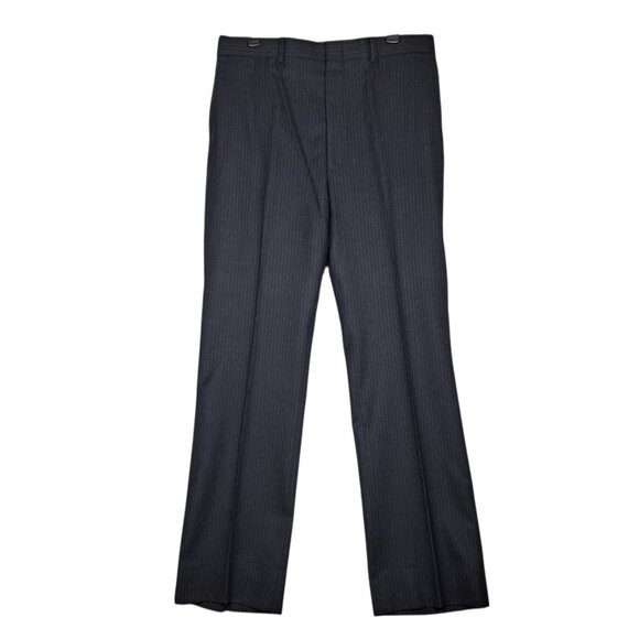 Vintage Kuppenheimer Mens Wool Suit 44R 34X32 Navy Blue Pinstripe 2 Piece USA - Picture 6 of 11